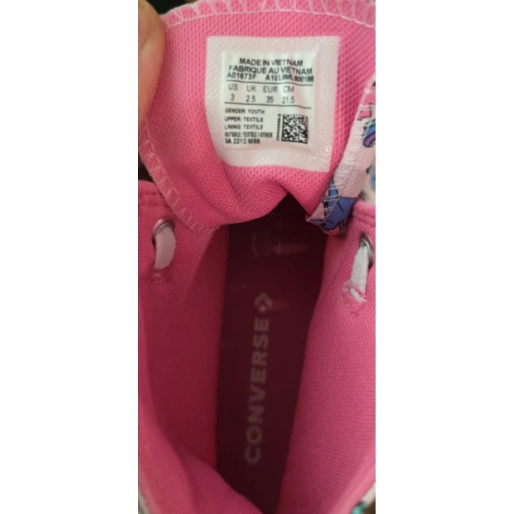 Converse CTAS 1V Hi‎ Pink University Blue Kids Girls Athletic Sneaker Unicorn Y3